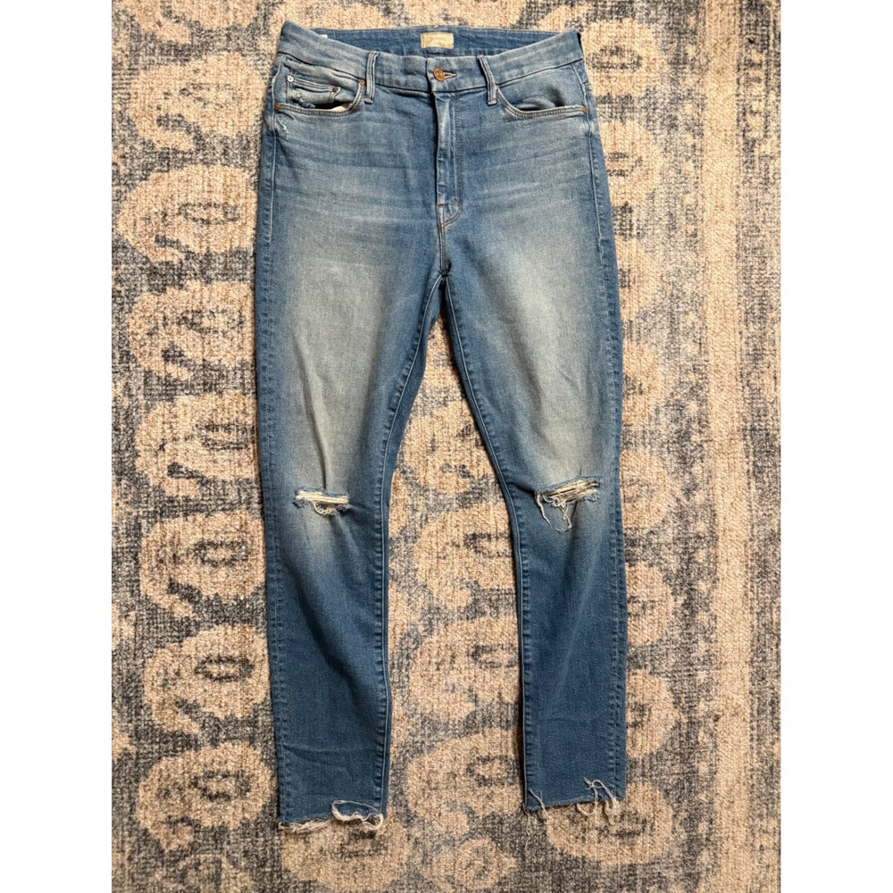Mother Denim High Waisted Looker Ankle Fray Size 28 Excellent Condition